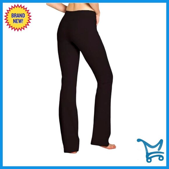 Women's Bootcut Yoga Pants Cotton Spandex Inner Pocket S-XXXL - Picture 4 of 8